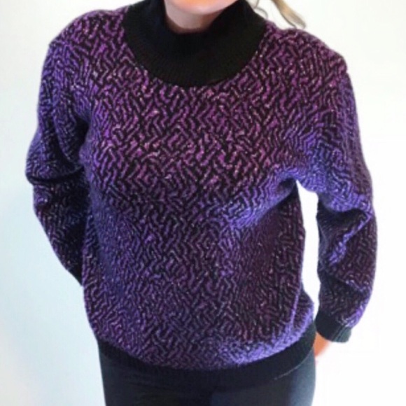Vintage Sweaters - Vintage knit turtleneck sparkly sweater
